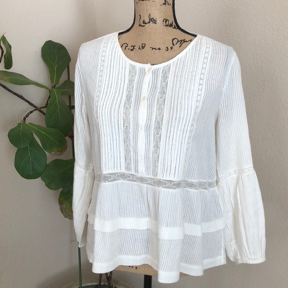 Joie Lace Peplum Blouse